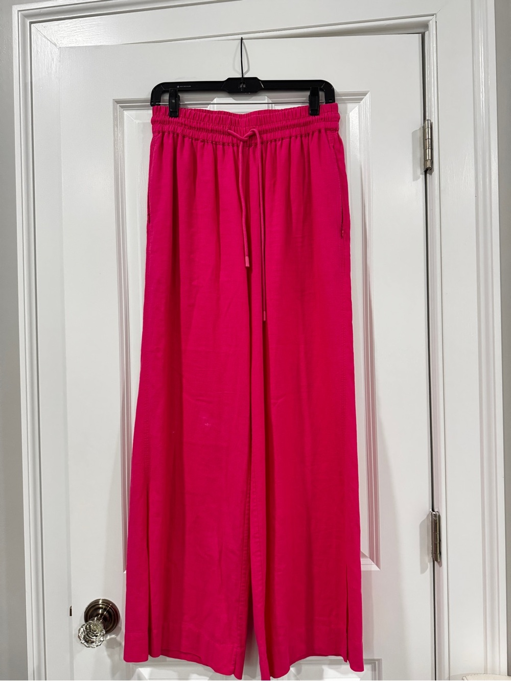 Frame Denim Bright Hot Pink Maxi Drawstring Skirt